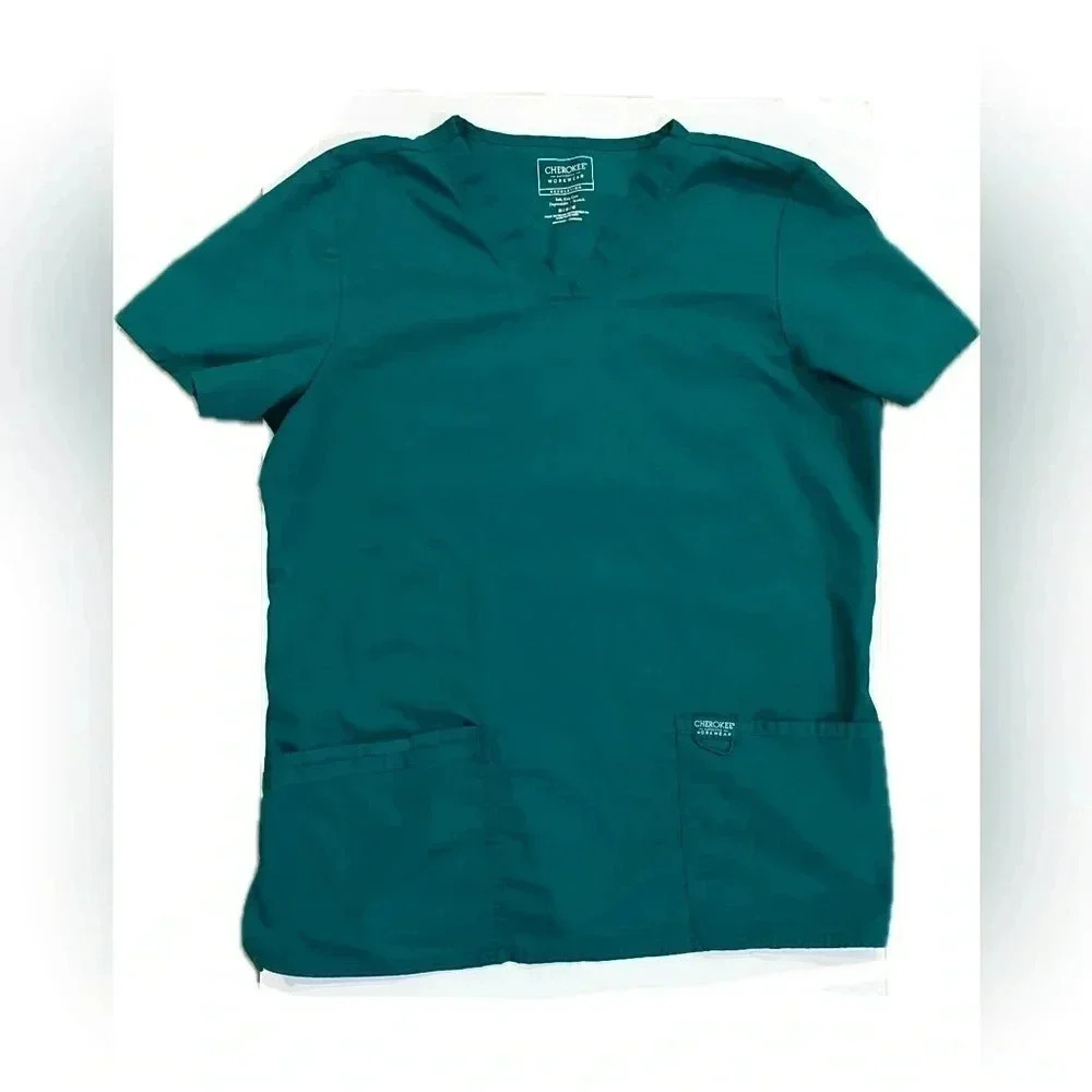 Green medium scrub top